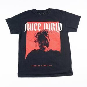 Juice Wrld Legends Never Die Graphic T-Shirt Men’s Medium Black Red Rap Tee